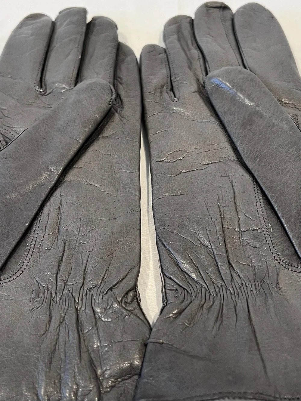 Madova Italy Gray Genuine Leather Cashmere Lined Gloves Size 7
